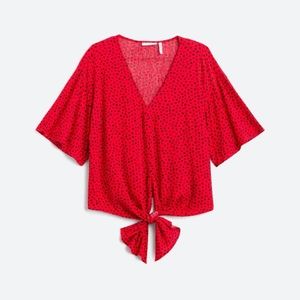 Luq Rhee tie front top size small